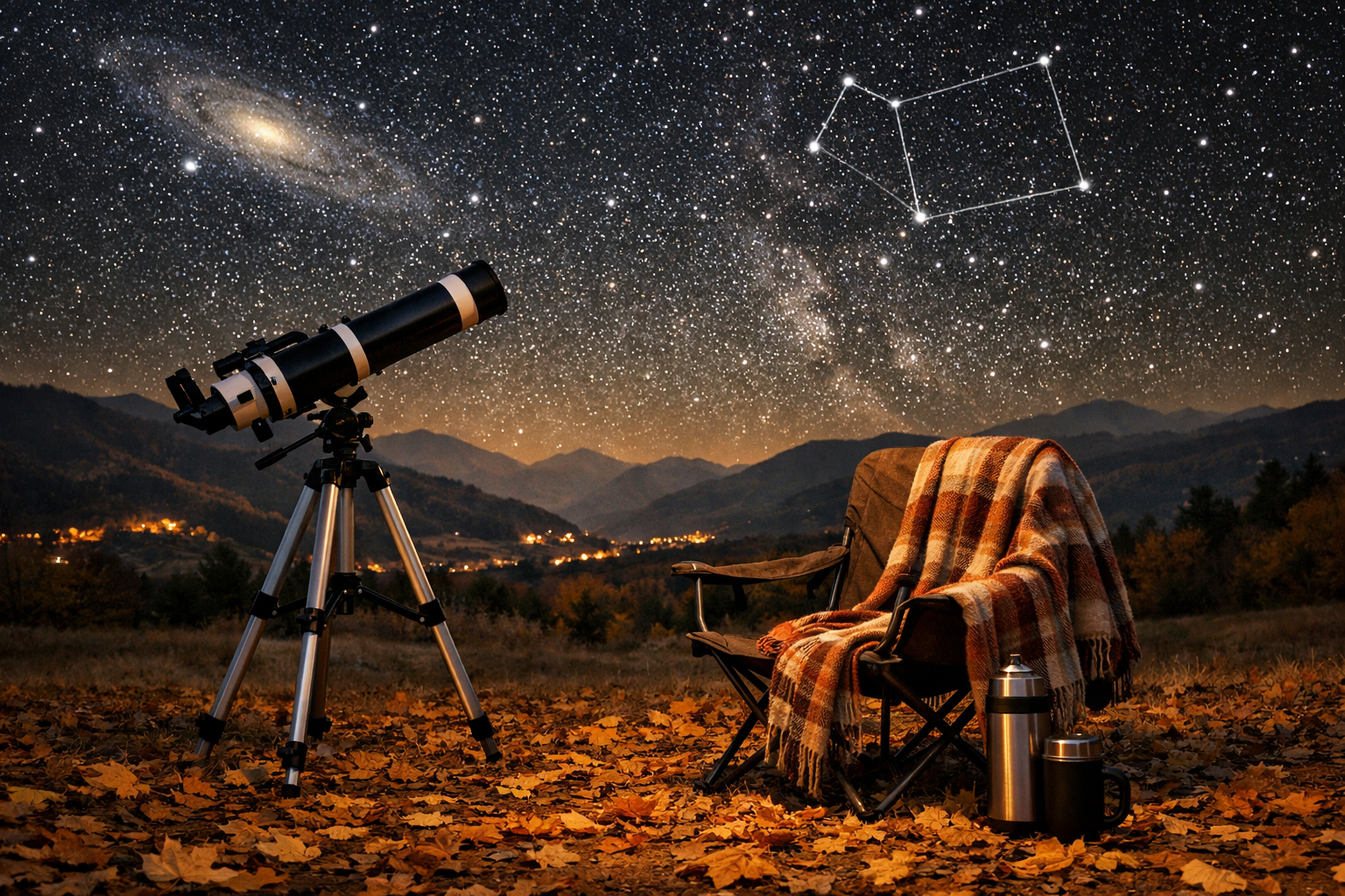 Sonbahar gecesi gözlem alanı